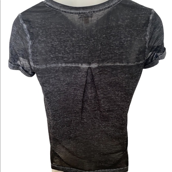 𝅺style & CO Dark Gray Sheer Pocket Tee Shirt Women PS - Picture 3 of 4
